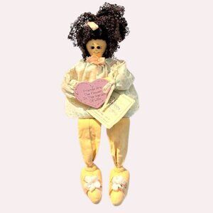 Vintage Enesco Li'l Gabbers Rag Doll "Friends Are The Flowers"